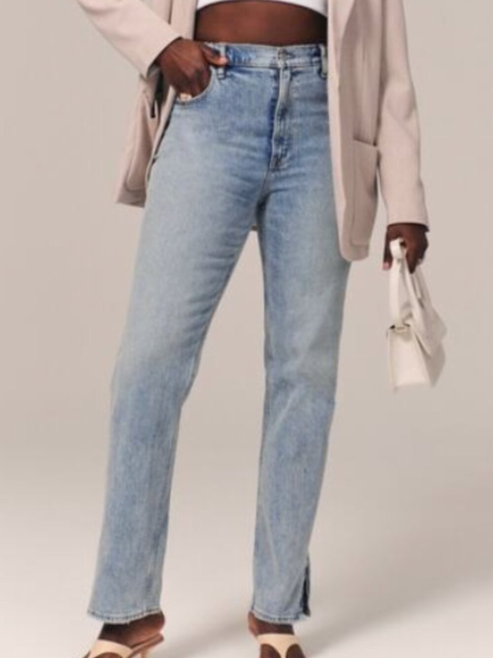 Abercrombie 90s Straight Ultra High Rise Curve Love Split Hem